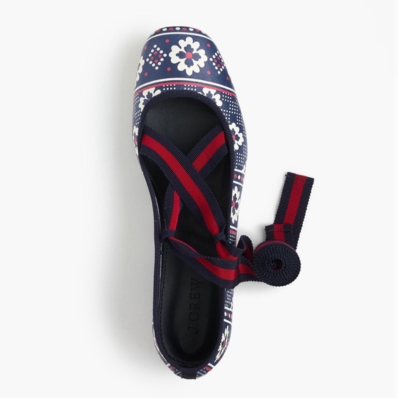 🆕JCREW LILY LACE UP BALLET FLAT VINTAGE INDIGO SIZE 10 SOLDOUT DEAD-STOCK STYLE - Picture 2 of 5